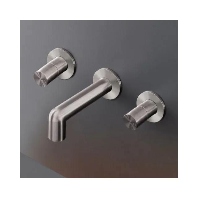 Miscelatore Lavabo 3 Fori + Parte Da Incasso Cartesio CEA CAR28+UCS10-(CAR27+UCS10)-P 200 mm-Acciaio Lucido