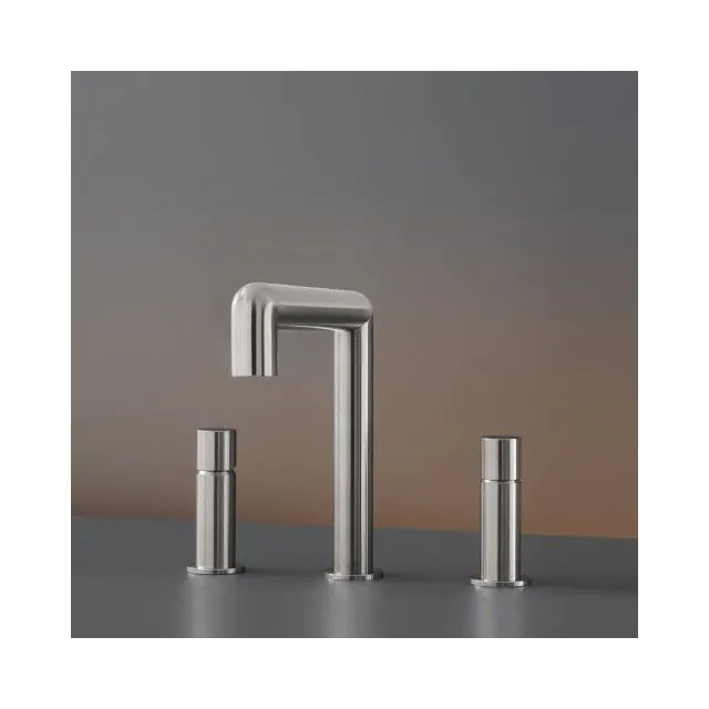 Miscelatore Lavabo 3 Fori Cartesio CEA CAR91-(CAR24-CAR23)-H 220 x P 260 mm-Light Gold Lucido