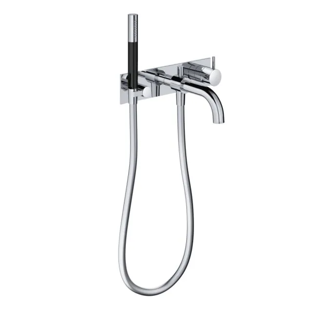 Gruppo Vasca  a Parete + Parte ad Incasso Hotbath Cobber CB026+HBCB026-Hotbath Plated: Brushed Nickel