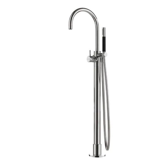 Miscelatore Freestanding Vasca + Parte ad Incasso Hotbath Cobber CB077+B077.010-Hotbath Plated: Brushed Nickel