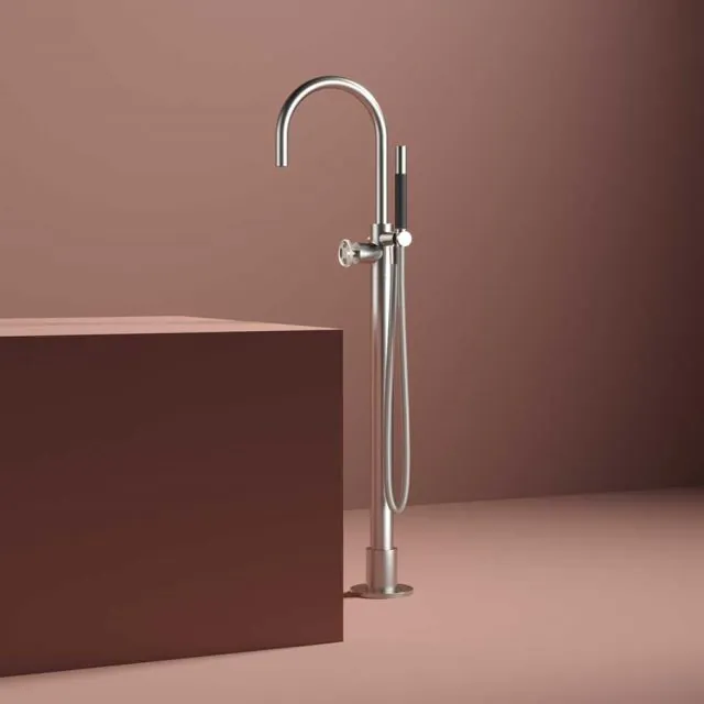 Miscelatore Freestanding Lavabo + Parte ad Incasso Hotbath Cobber Work CW078W+B077.010-Hotbath Plated: Chrome