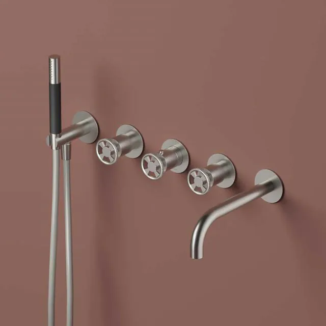 Miscelatore Vasca a Parete + Parte ad Incasso Hotbath Cobber Work CW7072+HBCB7072-Hotbath Plated: Chrome
