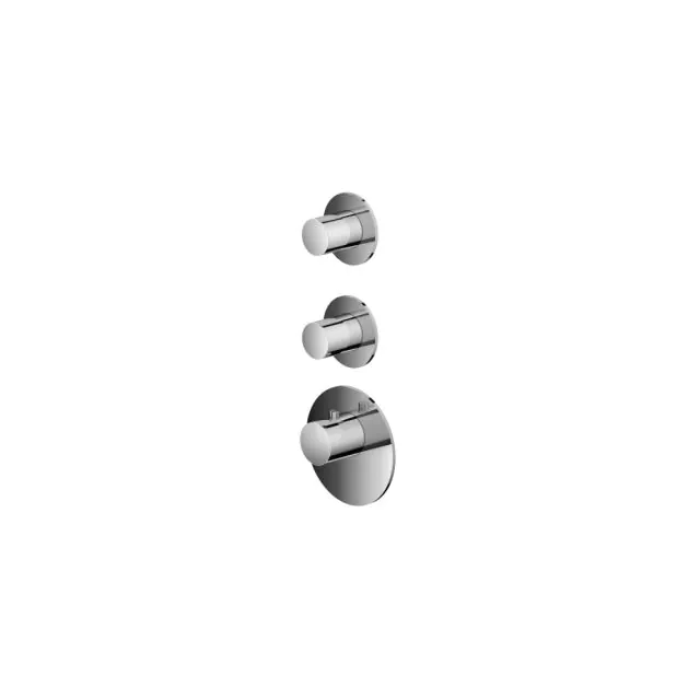 Miscelatore Termostatico Doccia Alta Portata + Parte ad Incasso Hotbath Mate MHR2+MHF002-Hotbath Plated: Chrome