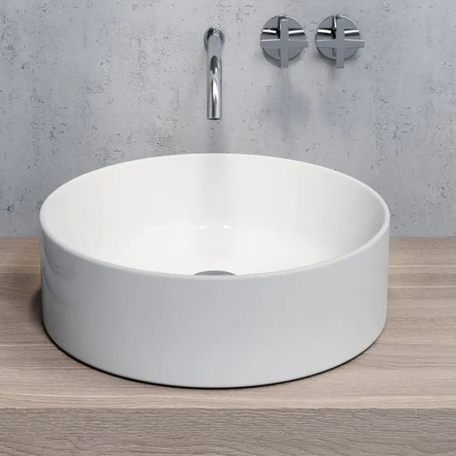 Lavabo da Appoggio Ceramica Kube GSI 942711-942611-943511-Ø 45 cm-Ghiaccio - GSI